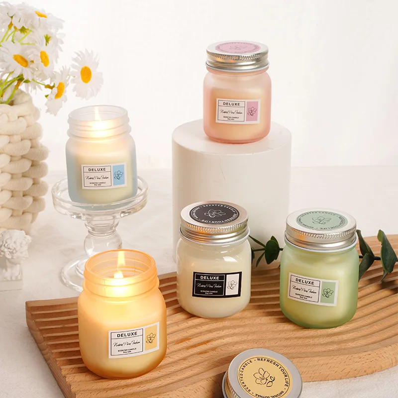 Popular High Quality Romantic Matte Cup Aromatherapy Soy Wax Scented Candles For Gift With Metal Lid