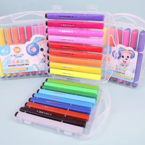 Треугольный стержень большой емкости акварельные Ручки Детский Сад Художественная живопись цветные ручки набор студентов может использовать акварельные ручки