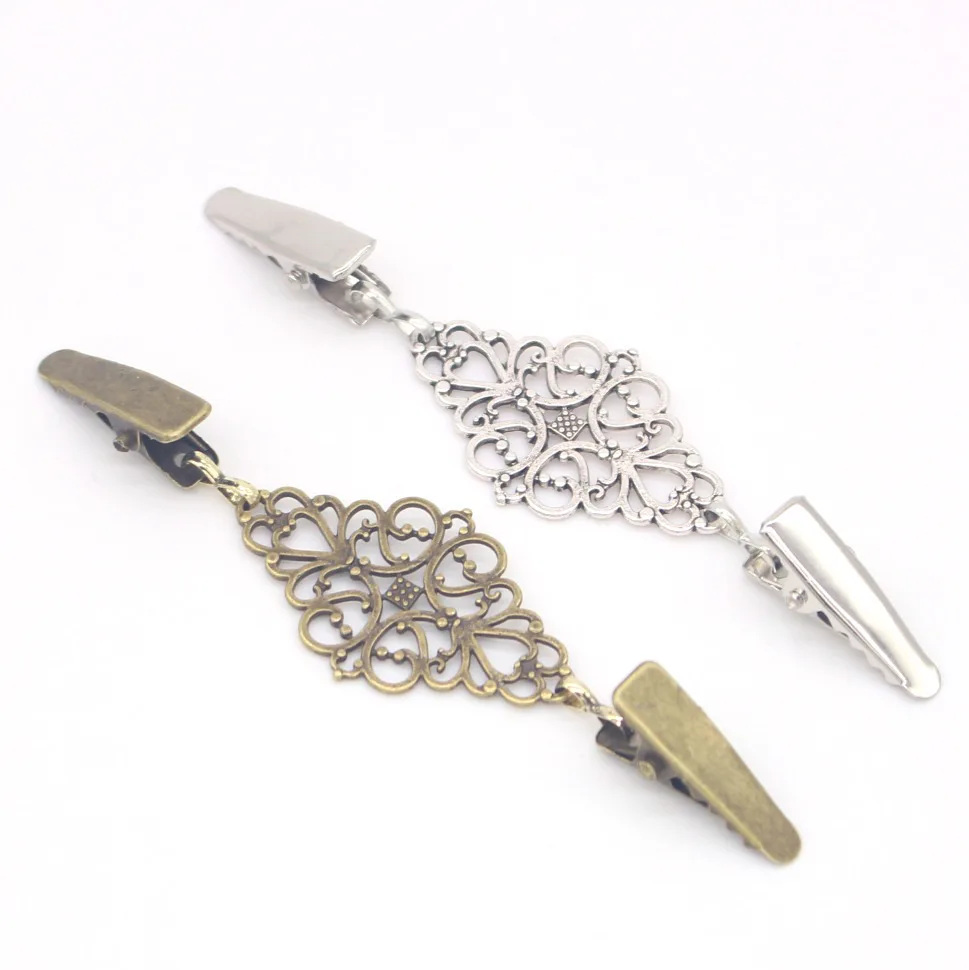 Cardigan Sweater Collar Clips Antiqued Shawl Clip,Stylish Clothes Clip Brooch Clothing Decoration