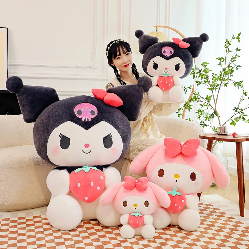 Sanrios Hello KT Strawberry Kuromi Doll Plush Toy Melody Cinnamoroll Dolls 8 Inch Plushies Claw Machine Arcade Plush Toys Doll