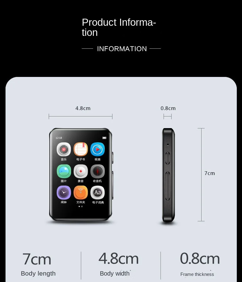 MP3 with Screen MP3 Aluminum Shell Book Card Player Islamic Songs MP3 Free Download