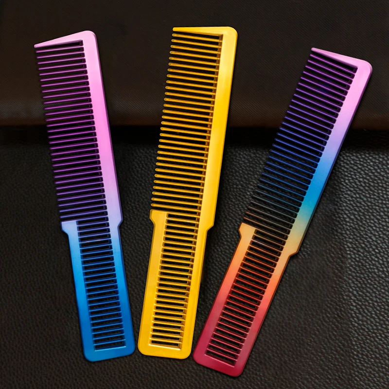 Luxury Gold Hair Cutting Styling Comb Electronic Plating Gold Rainbow Barber Hair Trimmer Comb Hairdressing Combs For Men Women