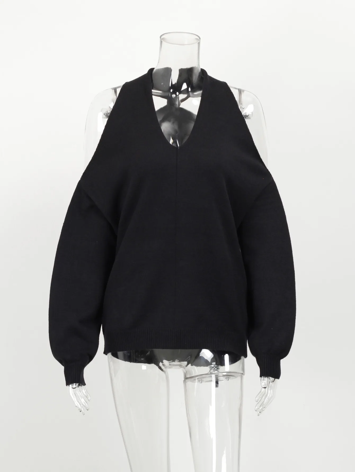 Оптовая продажа, мягкое искусственное пончо с высоким воротом, в наличии, трикотажные джемперы, женский свитер