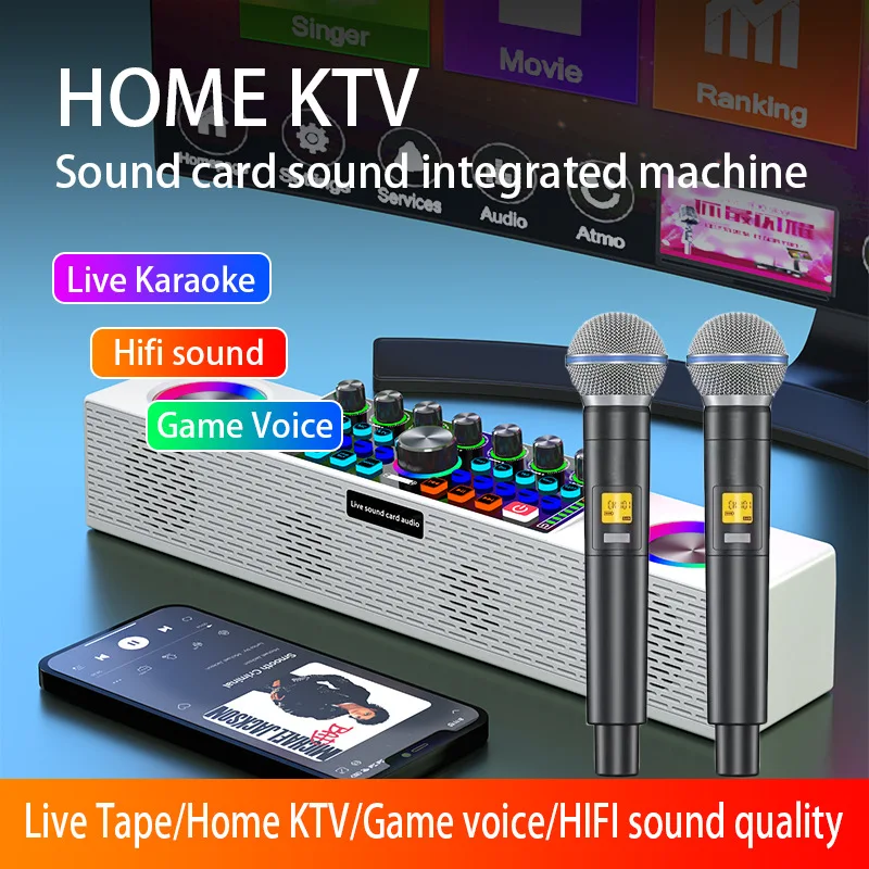 Home Video  Bedside Table Speaker Mobile Phone Charger Live Broadcast Sound Card All-In-One Machine  Waterproof Set Computer AUX