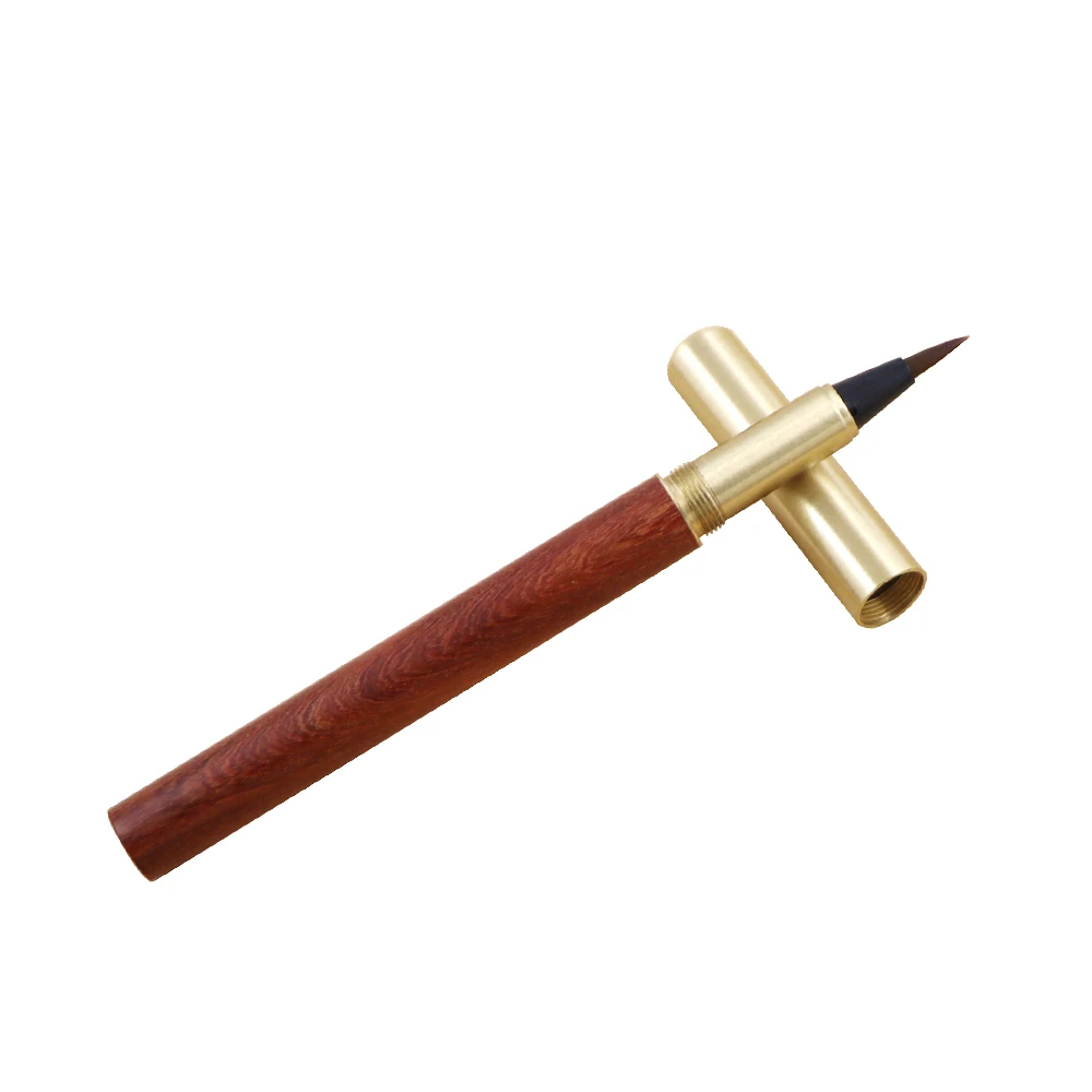 Heritage Vintage Chinese Writing Brush Eco Original Solid Wood Barrel Customize Logo Antique Calligraphy Fountain Ink Brush
