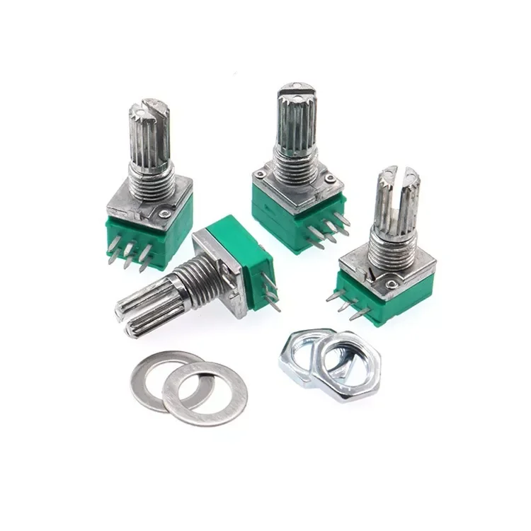 8PIN- RV097NS B20K 203  Dual Audio Volume Power Amplifier Adjustable Potentiometer RK097 Handle length 15MM