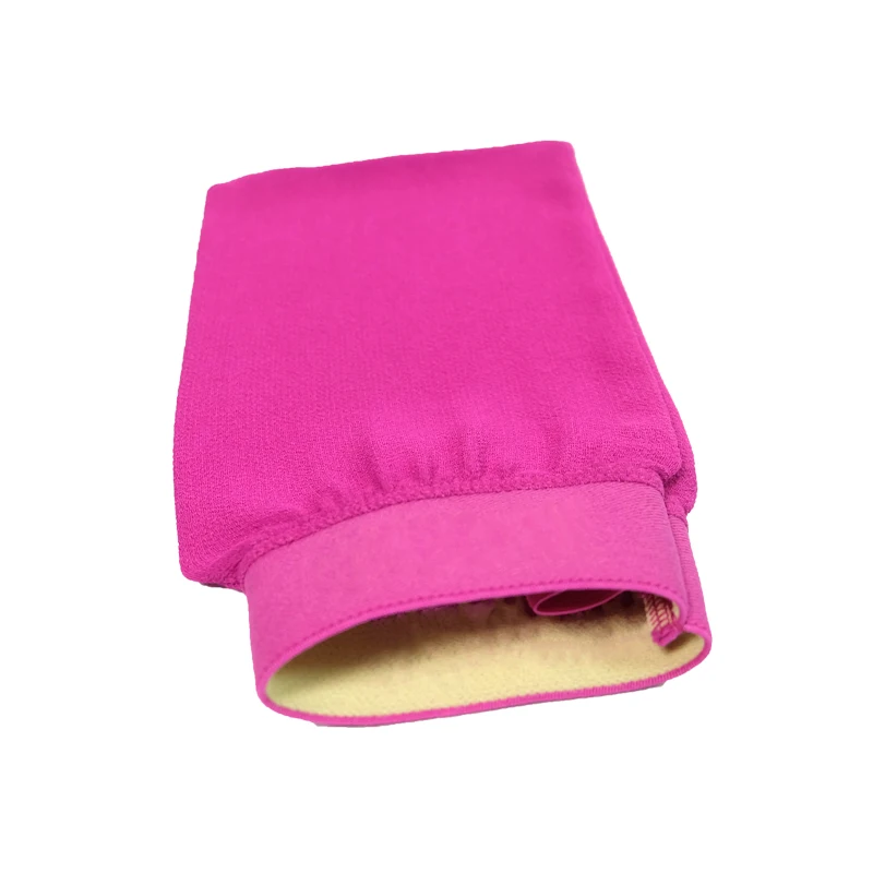 High Quality Single Layer Tan Removal Exfoliator Mitt Pink Bath Shower Deep Exfoliating Gloves Wholesale