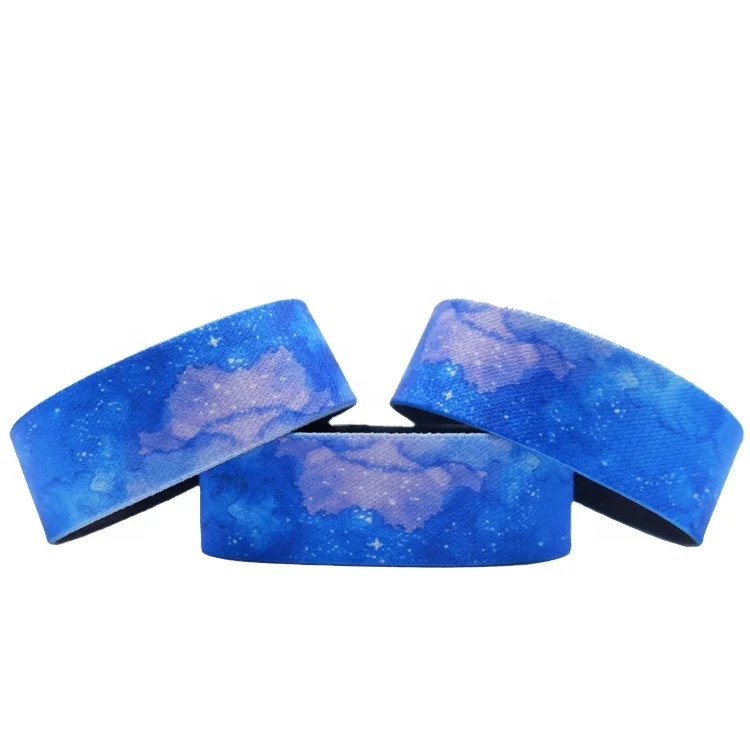 High Quality Reusable NFC Elastic Custom Fabric Wristband Sublimation Polyester Stretch Woven RFID Wristband