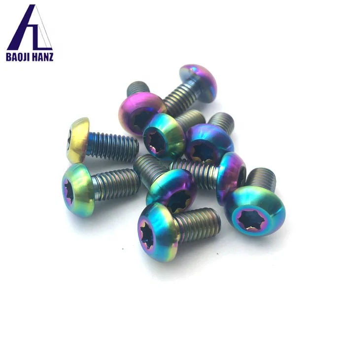 gr5 anodized colored bicycle titanium cnc custom screw
