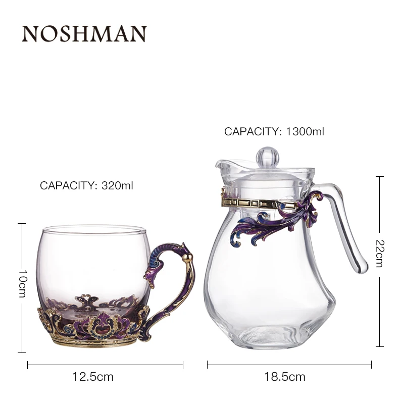  Оптовая продажа с завода NOSHMAN чайный набор Подарочный эмалированный декоративный стеклянный