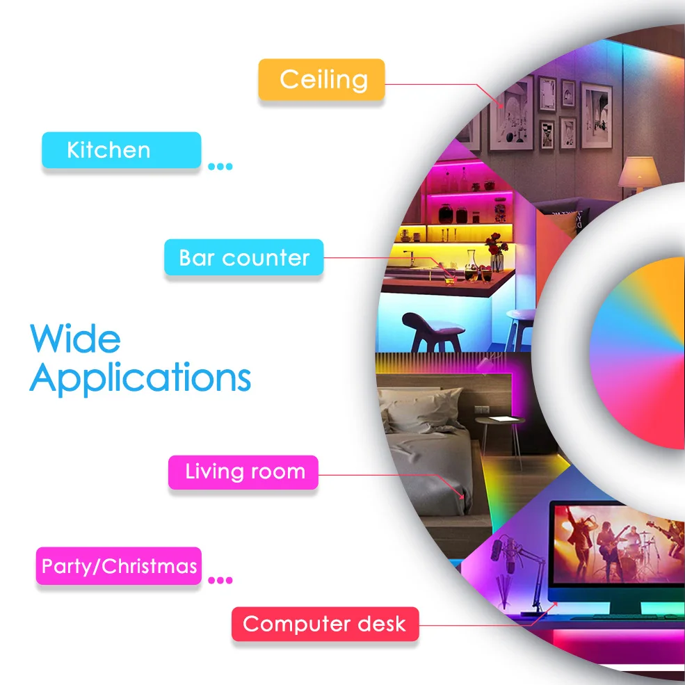 RGB Pixel LED Strip RGBW 5V 12V 24V WS2811 WS12B UCS1903 SK6812 DMX512 Programmable Magic Addressable LED Light Strip
