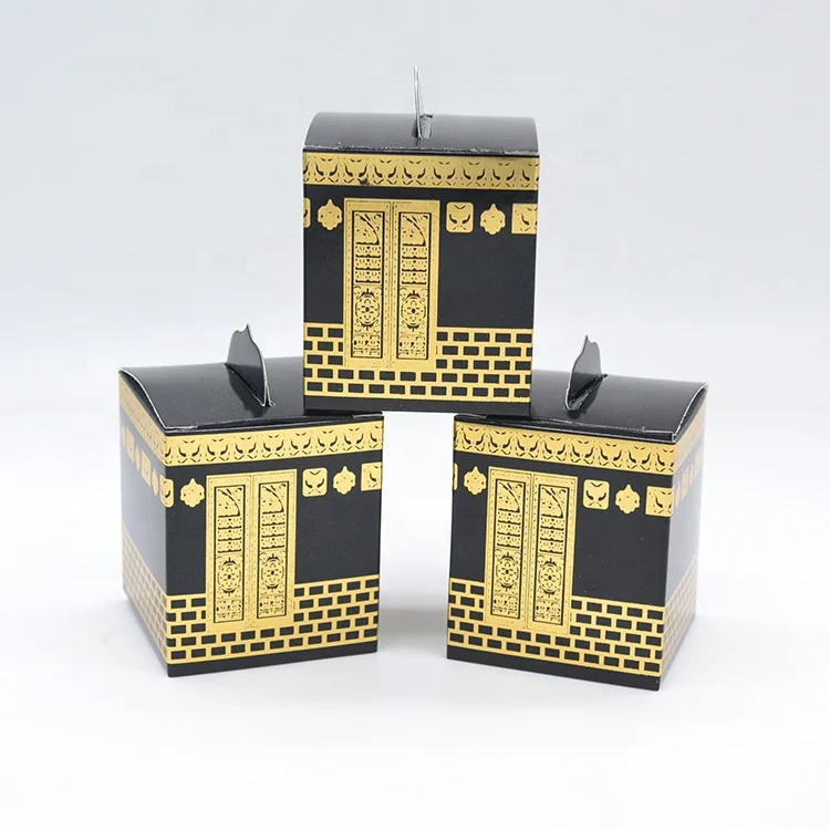 Ramadan decorations hajj mecca pilgrimage gold foil printing kaaba box