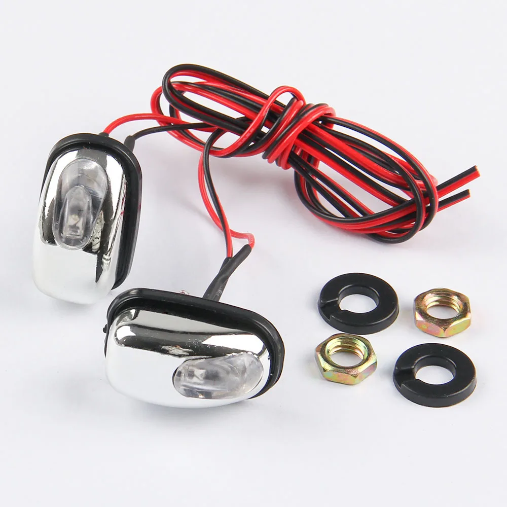 NEW 1 Pair Auto LED Light Windshield Windscreen Jet Spray Nozzle Wiper Washer Lamp