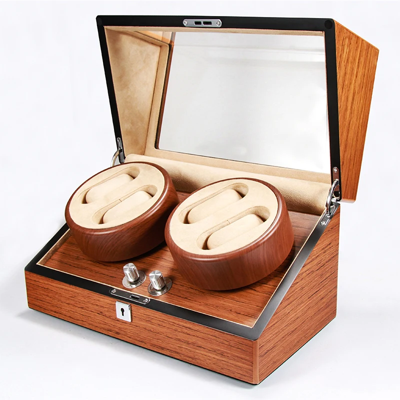 Luxury Wooden Motor Automatic Watch winder Box Gyroscopic Watch Shaker 4 Slot Orbit Watch Winder safe Box