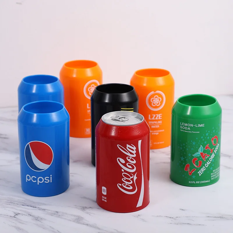 Factory custom Hide Your Beverage Cola Beer Can Covers Silicone Can Shape Cooler Sleeve Cover with 500ml 355ml