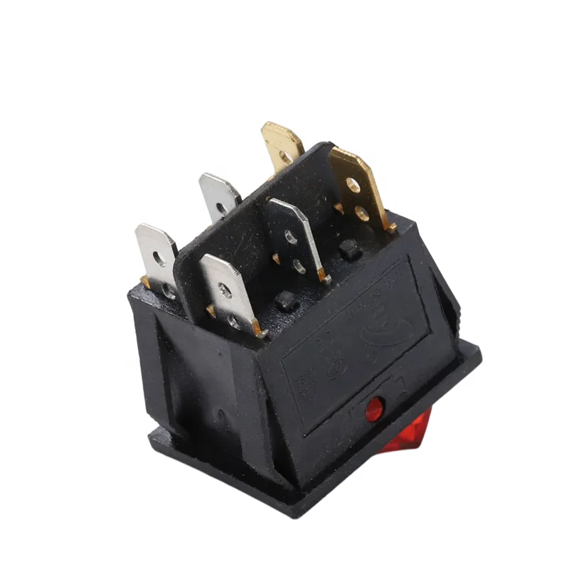 Custom KCD8 20A 125V  Red and Green Power Button 2 Gear 6 pin Switch Electric  Dual Rocker Switches