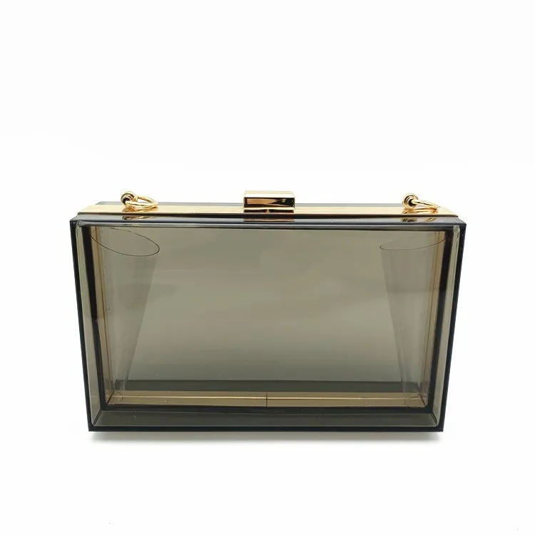 Wholesale Trendy Party Acrylic Transparent Bag Acrylic Colorful Evening Bag Clear Box Clutch