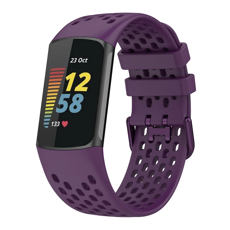Hole design sport Silicone smart watch strap for Fitbit charge 5