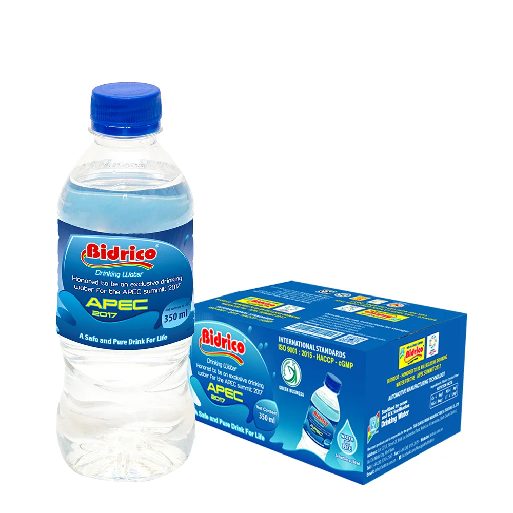 Хорошая цена упаковка питьевой воды Bidrico в бутылке 350 мл для питья чистой высокого качества сделано во Вьетнаме поставщик
