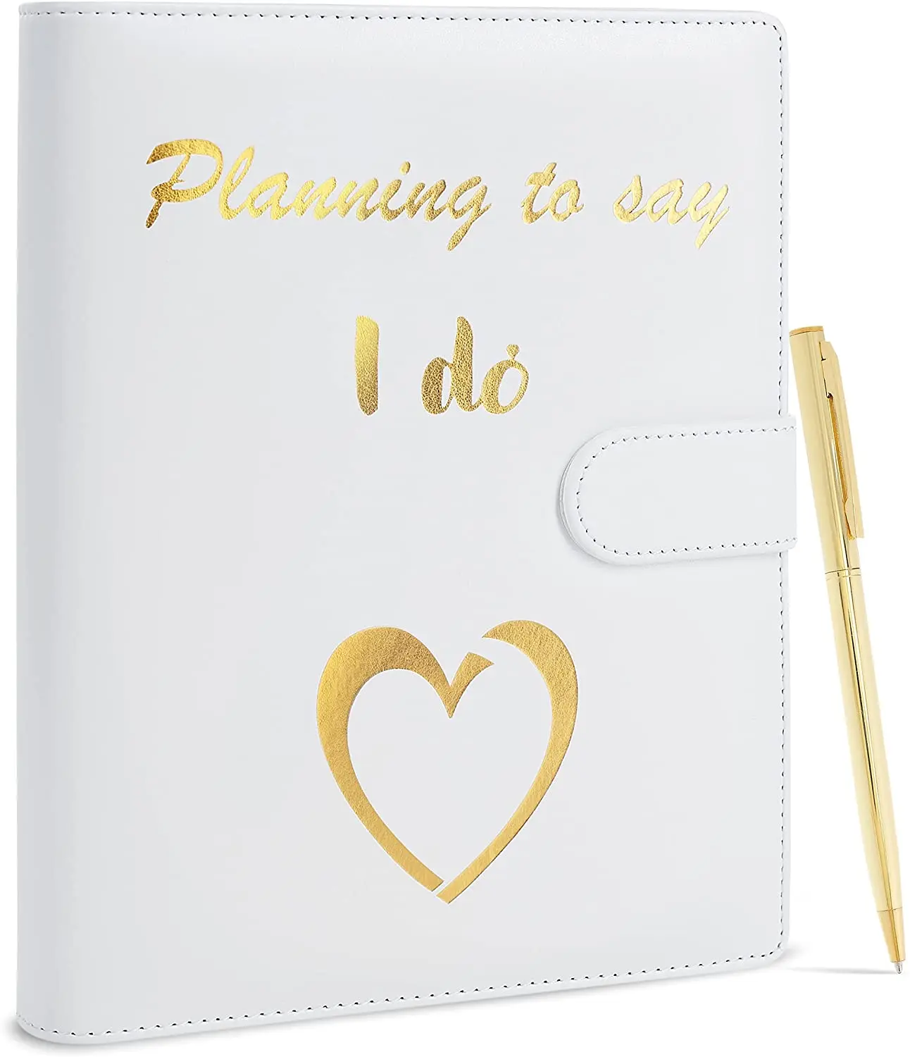 Custom Hardcover Journal Printing Leather Cover 6 Rings Binder Loose Leaf Notebook Wedding Planner Dos Unidades With Pen