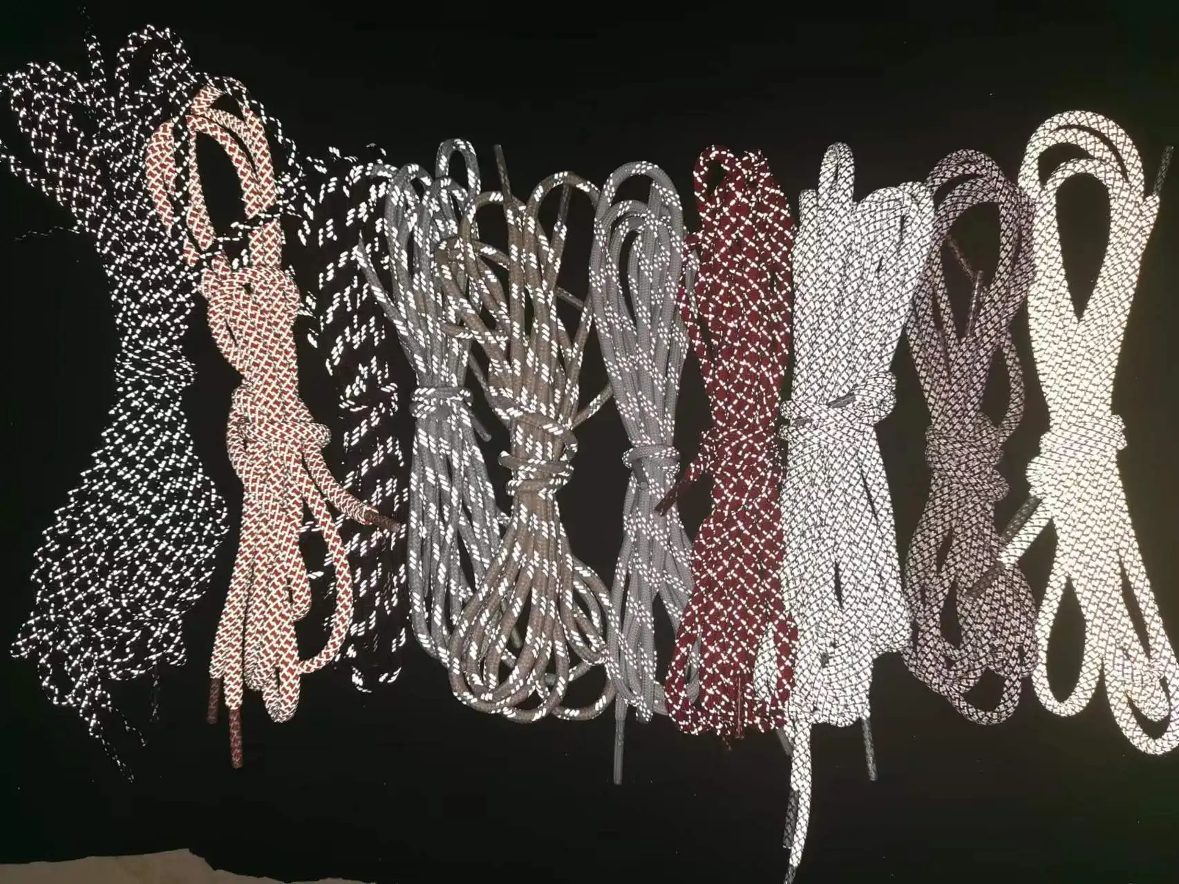 high light hi vis colorful grey glitter 0.12mm sewing knitting hats logo reflective embroidery polyester thread 1mm film yarn