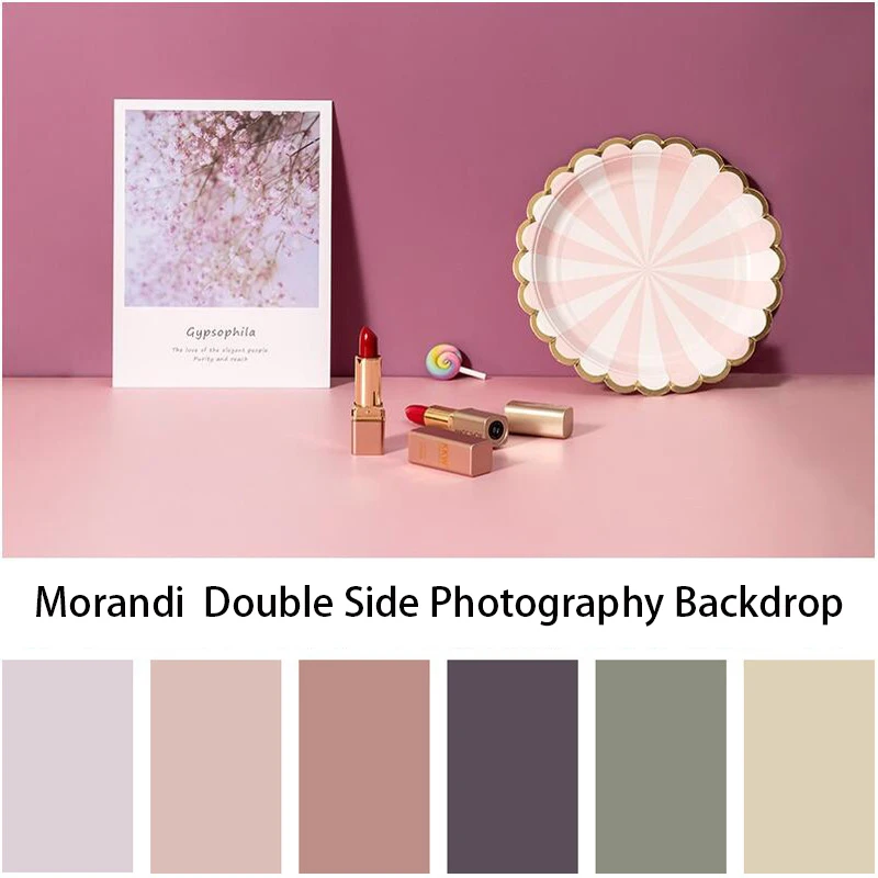 57*87cm Morandi Photography Backdrop Double Sided Photo Background Paper For Small Product Desktop Flat Lay Food Photo Video