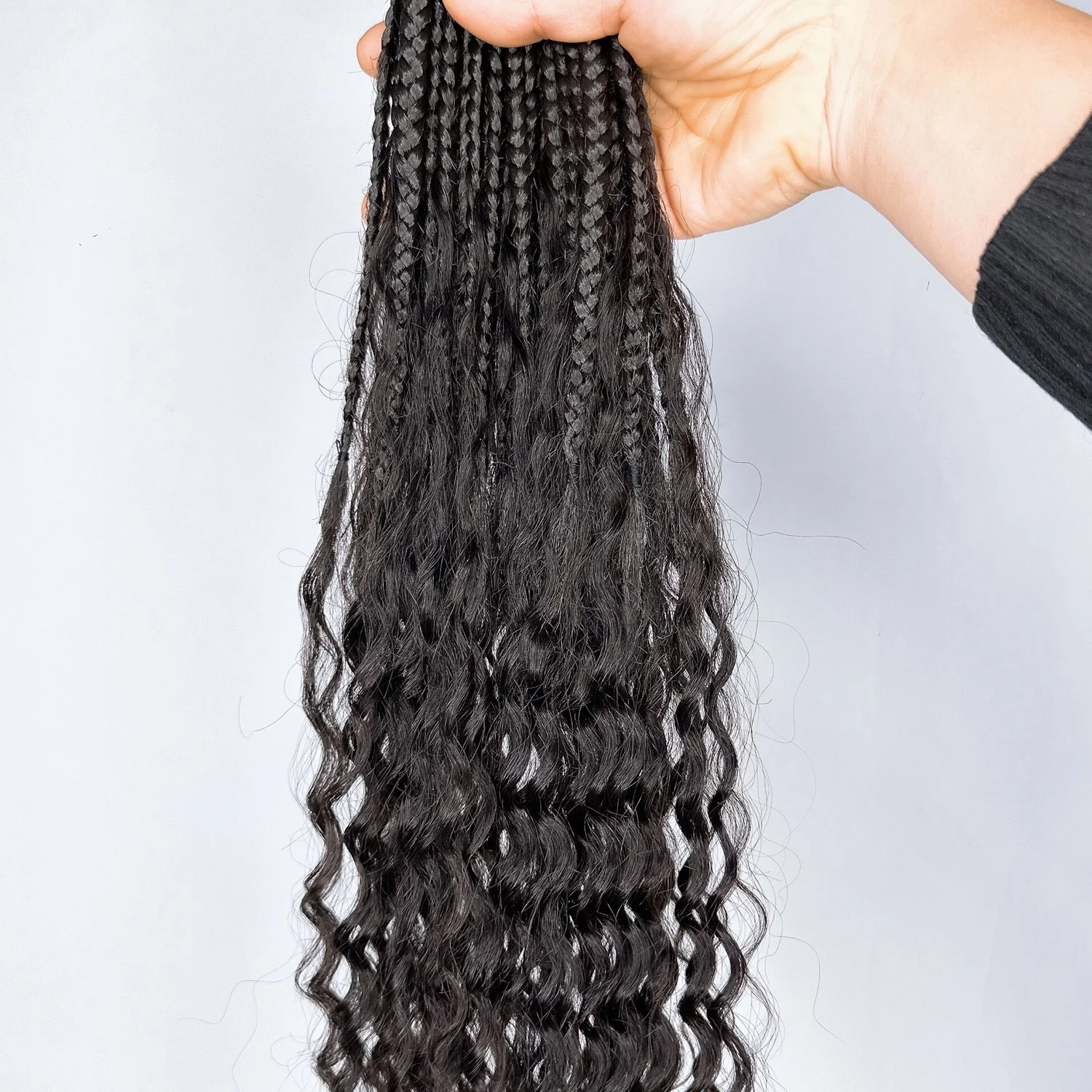 human hair curly box crochet bohemian braids for summer