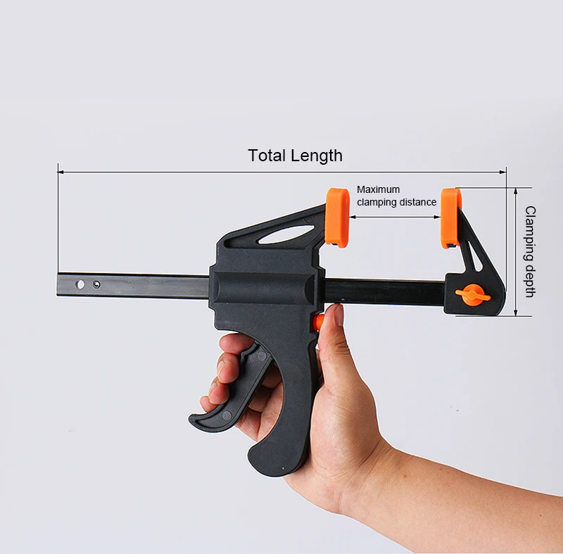 Direct Factory Selling 4 Inch to 50 inch F Style Nylon Spring Clip Bar  Woodworking Tools Clamp