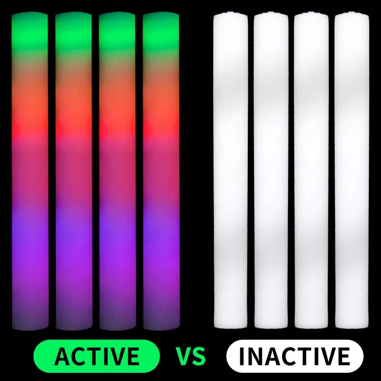 Foam Sticks LED Light Up Batons, Glow Sticks Bulk Party Favors,16 Inch Multi Color Flashing Glow Wands