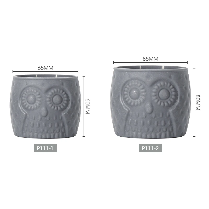 YICAI Creative Plastic Flower Pot Small Size Table Decoration Ornament Antique Owl Succulent Pot