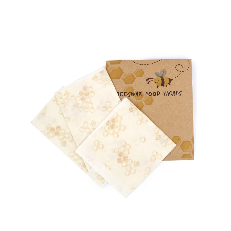 Ready Goods of Different Patterns 3 Sizes Pack Organic Cotton Fabric Food Use Beeswax Wraps