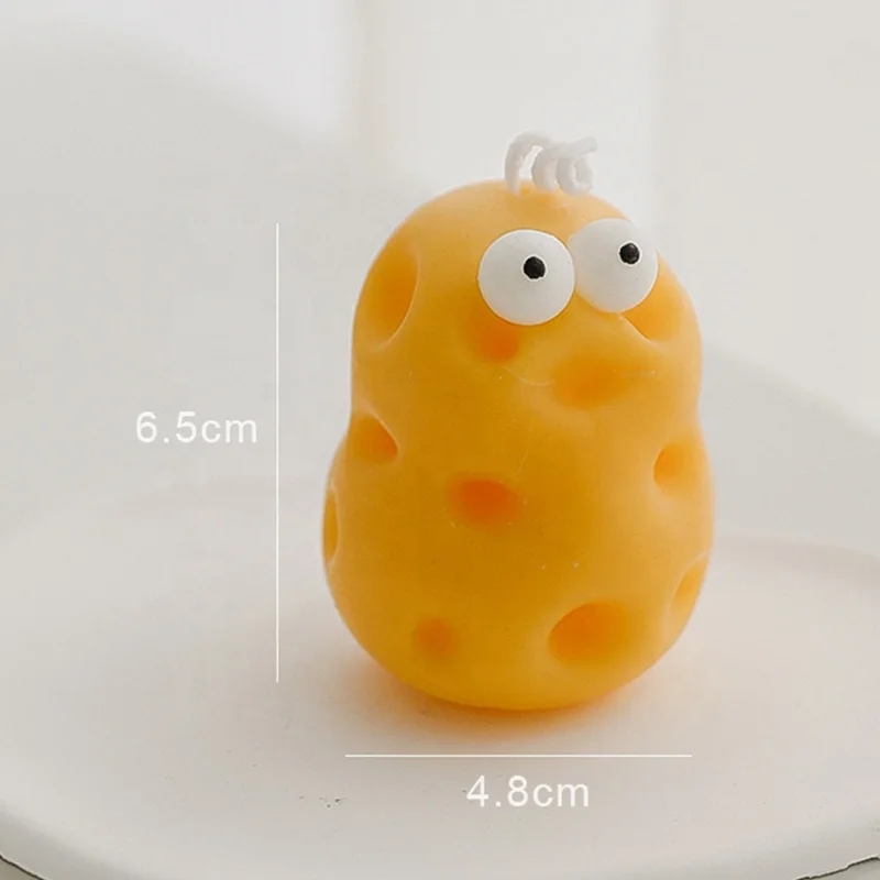 Funny Cheese Shape Candle Soy Wax Cheese Aroma Scented Candles for Birthday Gifts Wholesale Candle Gift
