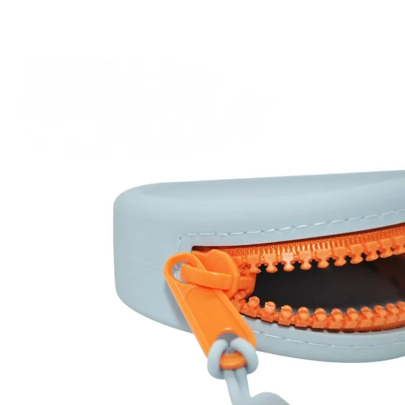 Custom zipper soft small round wallet purse soft portable silicone change mini Silicone coin pouch