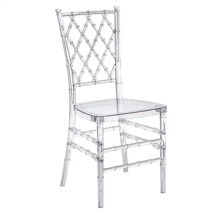 Wholesale Hotel Stackable Transparent Clear Chavari Acrylic PC Chairs For Weddings And Banquet