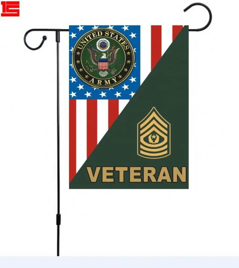 
Wholesale 30*45Cm Custom Logo Double Sided Digital Double Sided Printing Burlap Garden Flag Sets 