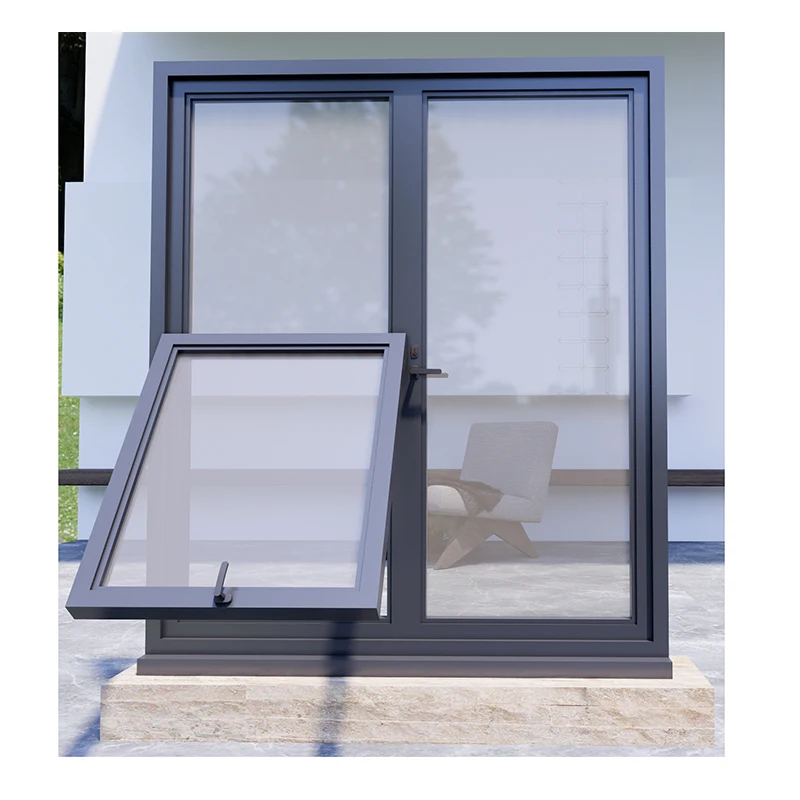 Simple Design Low Price High Quality Upward Casement Window Aluminum Alloy Heat Insulation Sound Insulation Bay windows