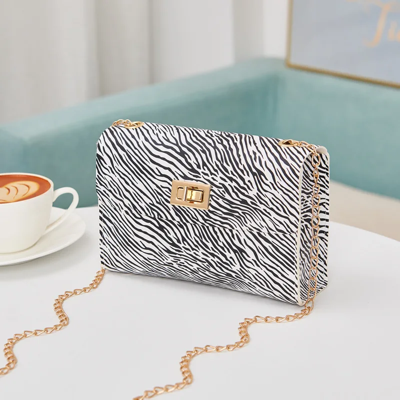 New fashion lock small square handbag shoulder messenger simple chain pattern women crossbodyl bag