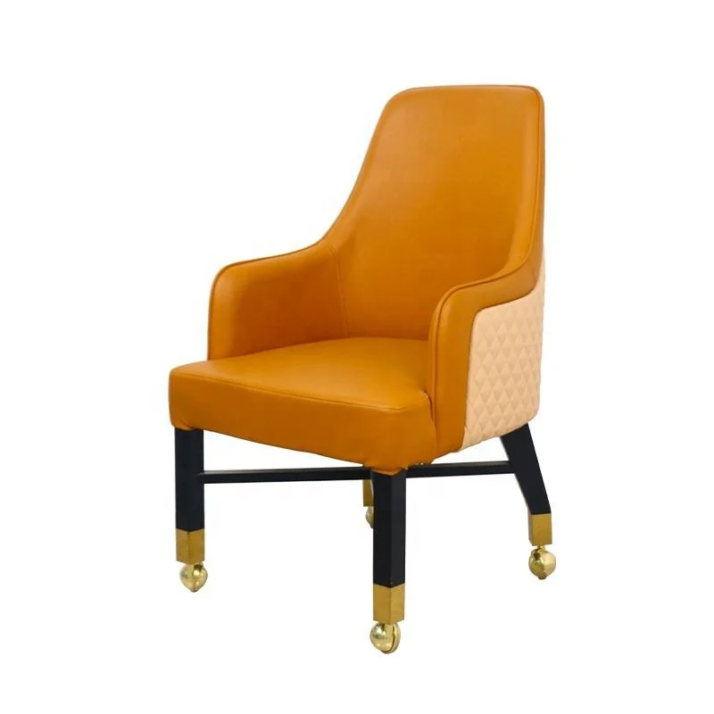 Bar Chair Luxury VIP Baccarat Comfortable Armchair Padded Seat Embroidery Logo Adjustable Poker Gaming Casino Chair With Rolls