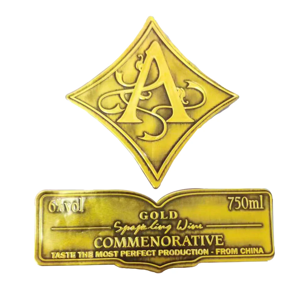 Strength factorymetal Wine nameplate aluminium alloy red wine stamping printing Signage customized lapel pin