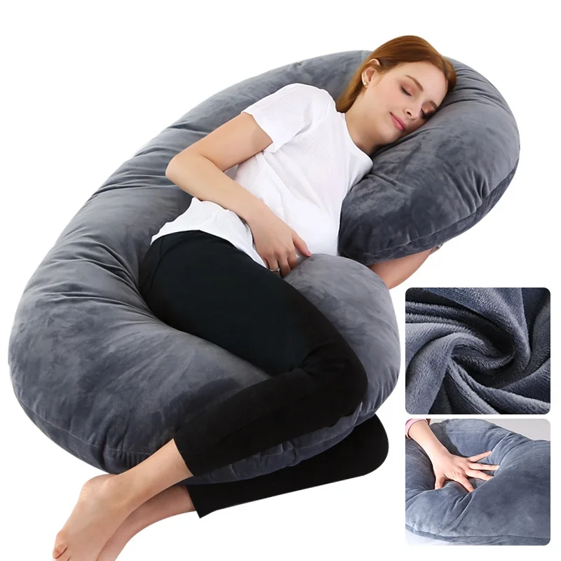 C shaped maternity pregnancy body  vlvet support pillow