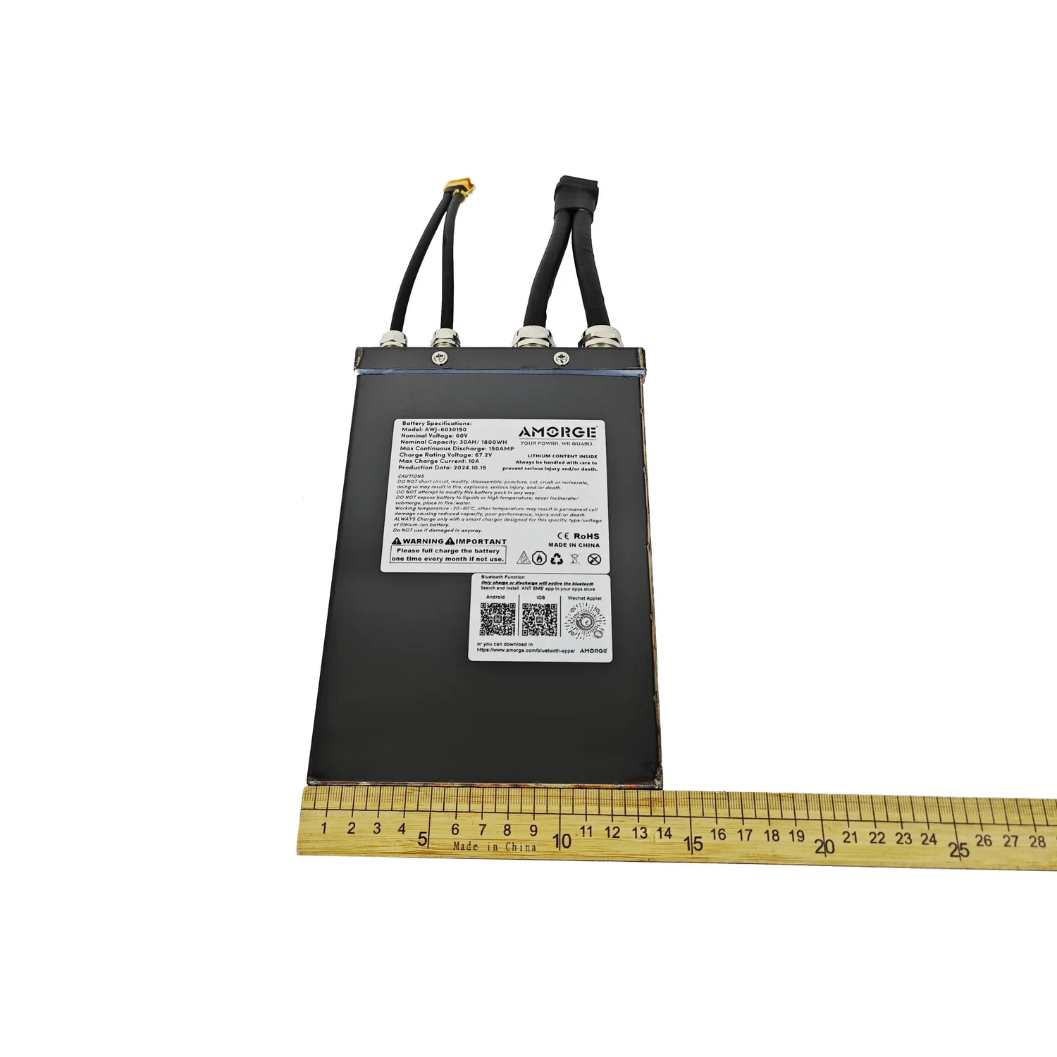AMORGE 60V 30AH 150AMP литиевая батарея с ANT Bluetooth BMS
