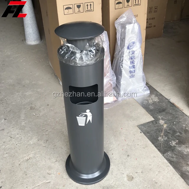 
Wall Mounted Ash Bin Stainless Steel Outside Outdoor Ashtray Cigarette Bin Silver Color Lockable Ashtray Stand 