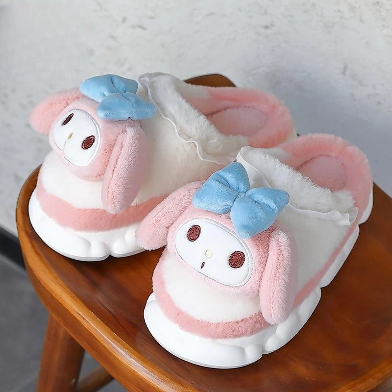 Kawaii Мягкие плюшевые игрушки для девочек женские тапочки теплые зимние домашние Sanro Тапочки