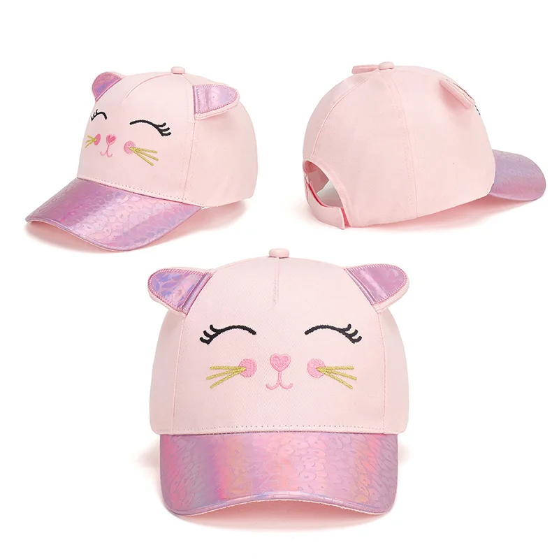 Wholesale Cartoon Cat Cap Baseball Cap for Children Sport Cap Summer Outdoor Activities