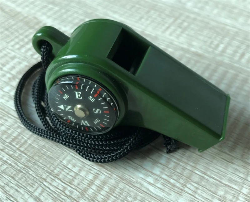 Wholesale Customized Logo Multifunction 3-in-1 Emergency Survival Acme Whistle Pocket Compass Portable Thermometer