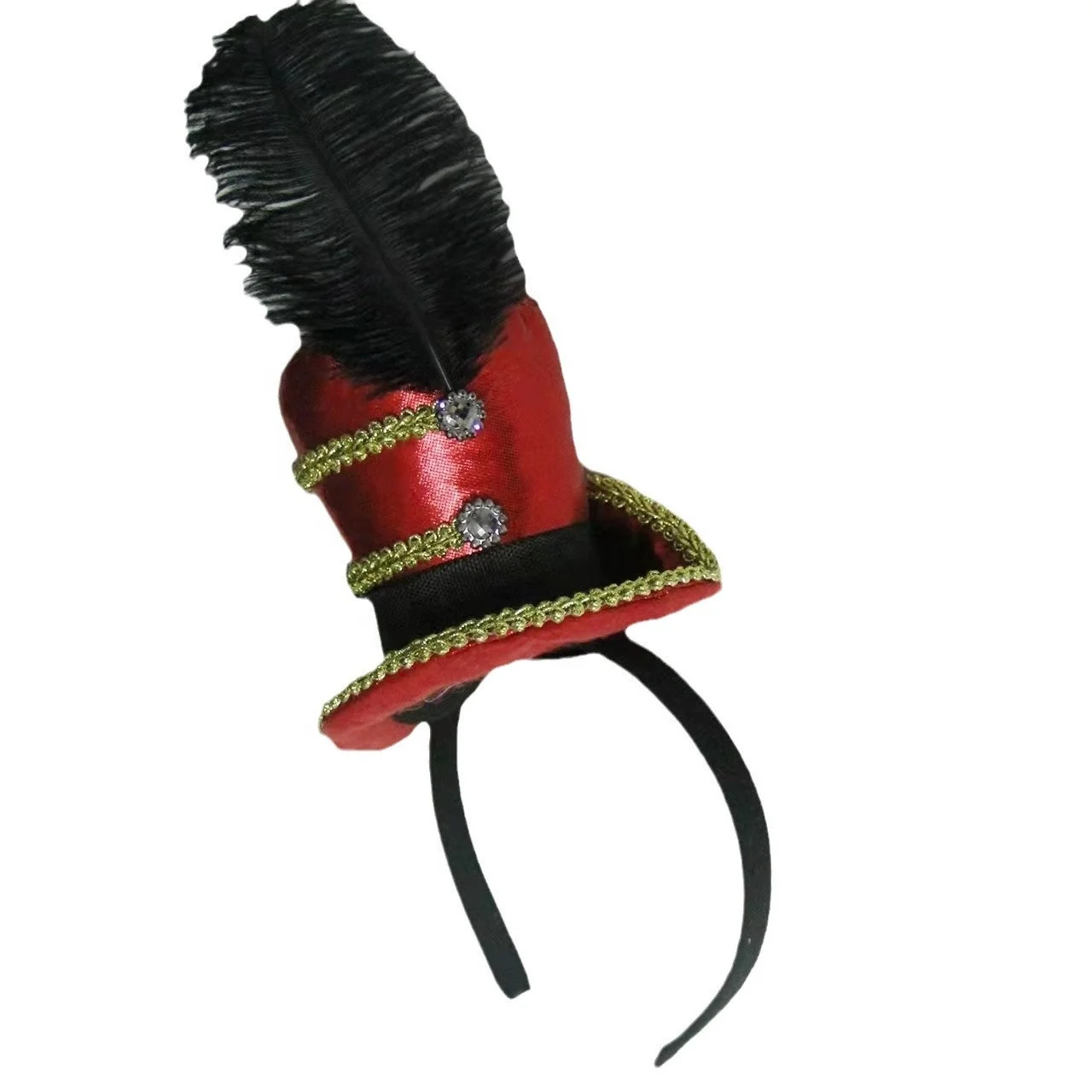 circus ringmaster mini top hat headband with feather Majorette Ring Master Hat Drum Major Nutcracker Drummer