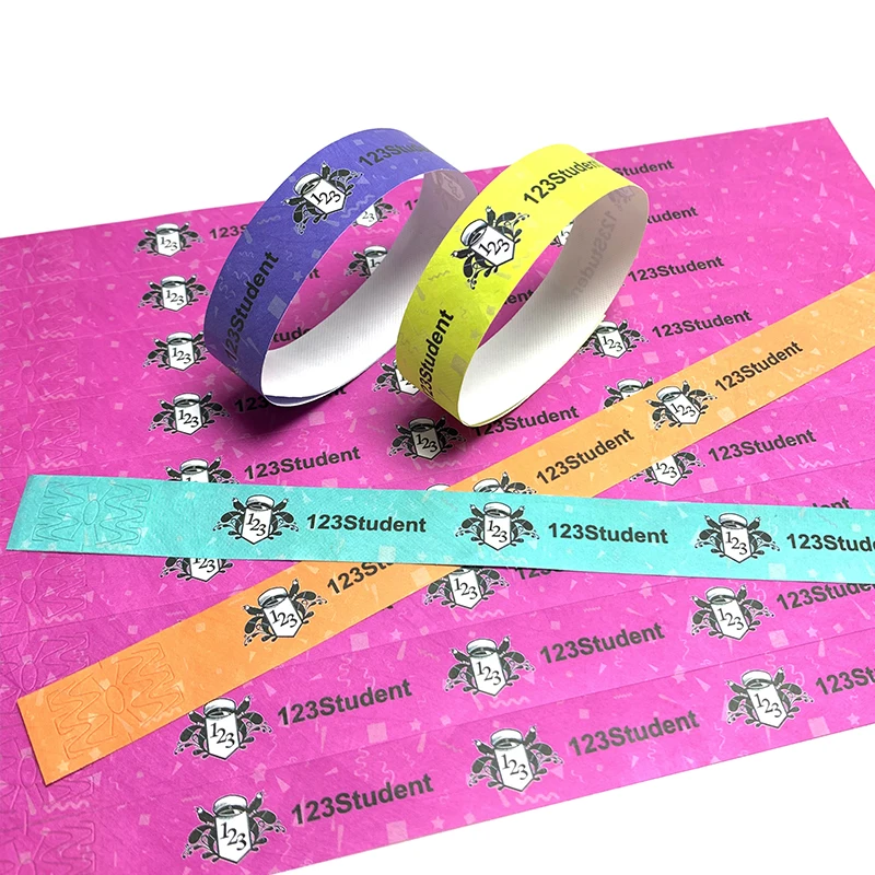 New Product Custom School Event Wristbands Identification Wrist Bands Waterproof Paper Tyvek Wristband