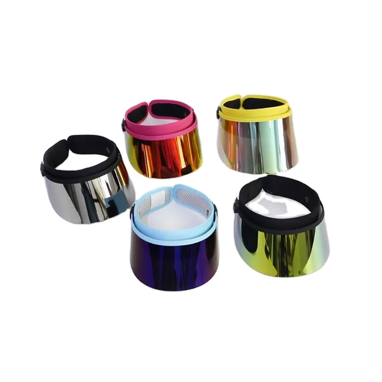 Custom Summer Plastic pvc uv protection Sun Visor Hats caps Customized PVC plastic sun visor for UV protection