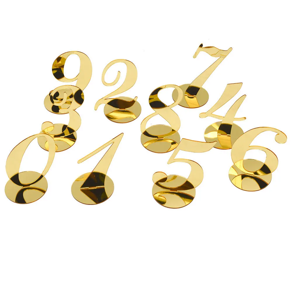gold standing acrylic wedding table number 1-20 decor with stand center pieces for wedding table decoration