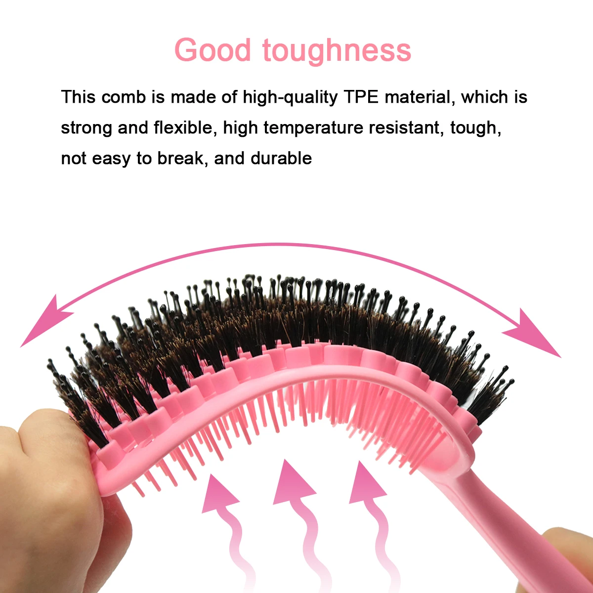 Hot Sales Hairdressing Comb Customized Boar Bristle Hair Brush with Nylon Pins Vent Detangler Hair Brush for Wet Dry Hair